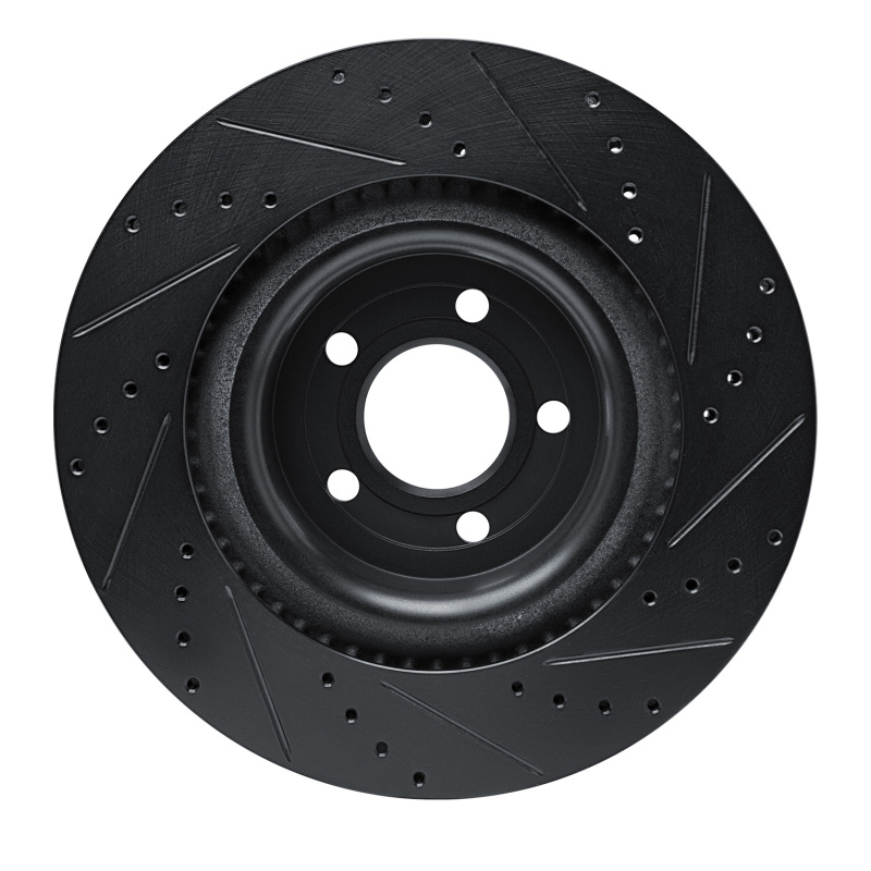 Ford Explorer Brake Rotor (1) - Front Left - R1 Concepts - Drilled & Slotted - Black - `20-`25